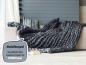 Preview: CHUNKY Wool Plaid Blanket Model Example dark grey